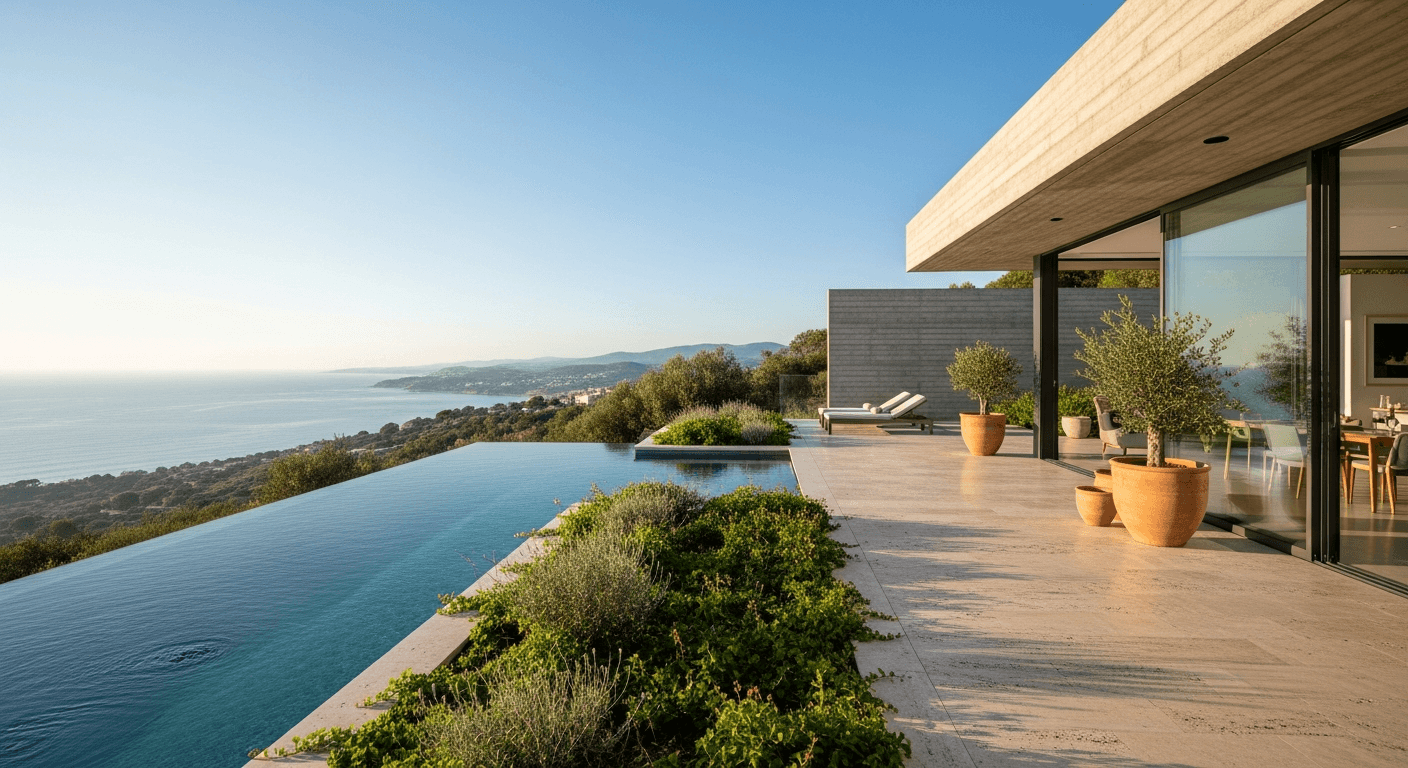 Infinity-Pool mit Blick auf die Küste